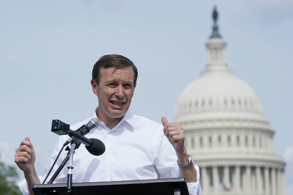 Congress Guns Sen. Chris Murphy, D-Conn., speaks during a rally near Capitol Hill in Washington, Friday, June 10, 2022, urging Congress to pass gun legislation. (AP Photo/Susan Walsh)