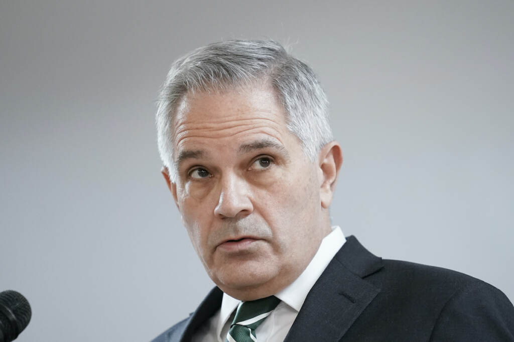 Larry Krasner File photo: Philadelphia's Democratic District Attorney Larry Krasner speaks during a news conference in Philadelphia, on Jan. 31, 2022. (AP Photo/Matt Rourke, File)