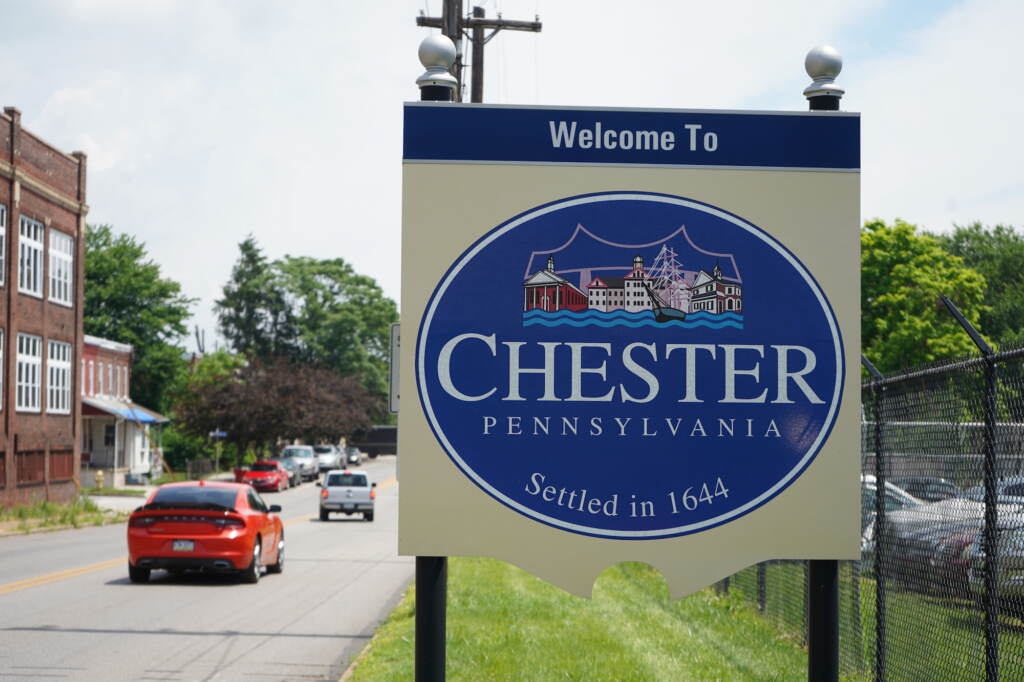 Chester-environmental-justice-community A sign reads