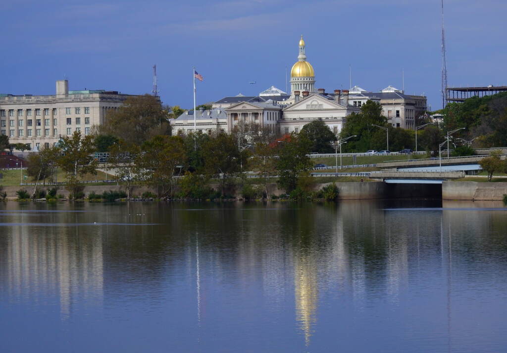 Trenton state Capitol building_Evelyn Tu for WHYY A view of the State Capitol and