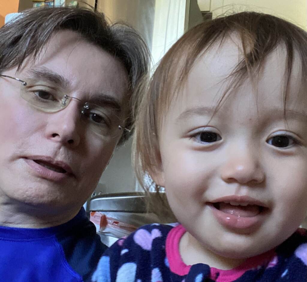 aureea and dad Rafal Smigrodzki and his his daughter, Aurea. Smigrodzki and his girlfriend used Genomic Predictions, an advanced genetic testing platform, to select the best embryo for in vitro fertilization. Aurea was born almost two years ago. (Courtesy of Rafal Smigrodzki)
