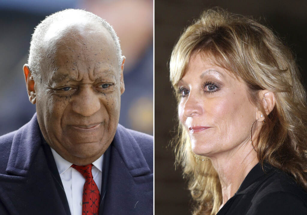 Bill Cosby is seen on the left; On the right,
