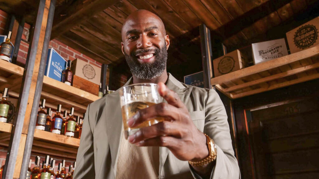 malcolmjenkins-whiskey-02 Malcolm Jenkins at New Liberty Distillery in Kensington. (Courtesy of New Liberty Distillery)