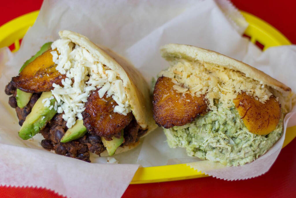 puyero-arepas CLose up of arepas from Venezuelan restaurant Puyero.