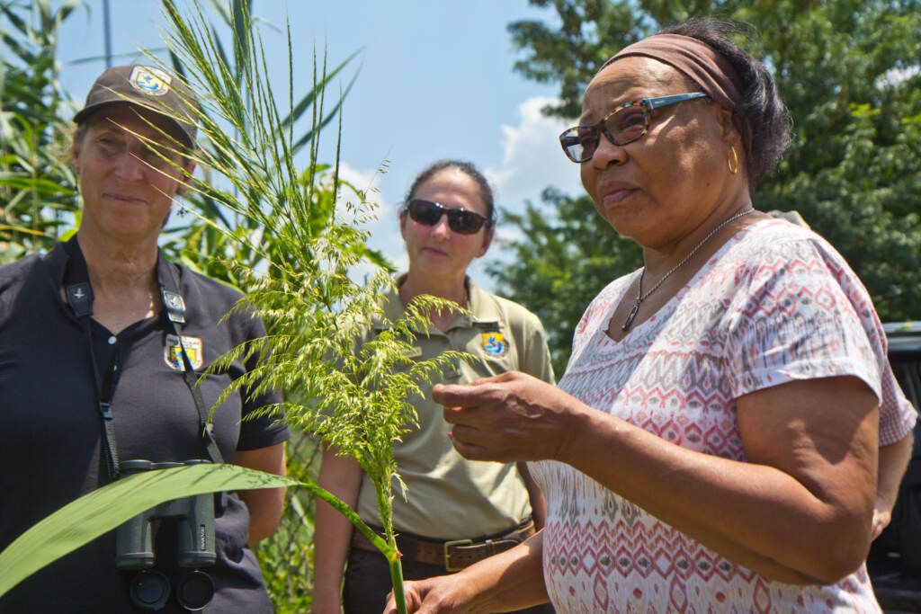 2022 07 19 k paynter carolyn moseley john heinz restoration tour (1 of 1) Carolyn Mosley stands next to Martha Williams at the John Heinz National Wildlife Refuge