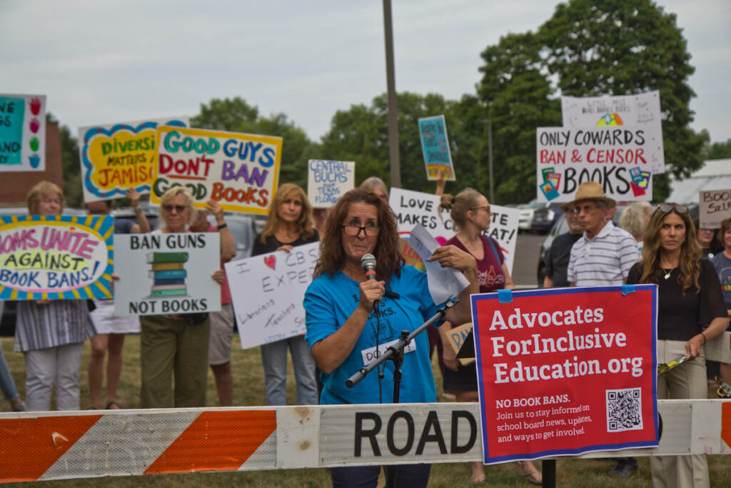 2022 07 26 k paynter chris kehan CBSD book ban rally (1 of 1) Chris Kehan speaks at a rally outside of Central Bucks School District