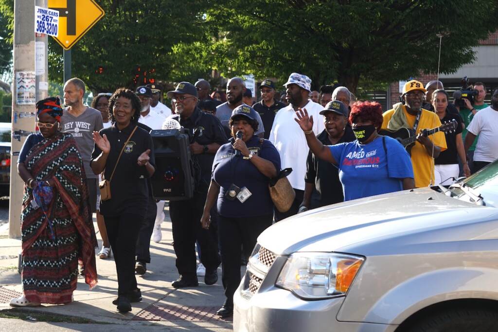 29SSWalk2 Police, religious and political leaders, and community members walk for peace in East Germantown. (Sam Searles/WHYY)