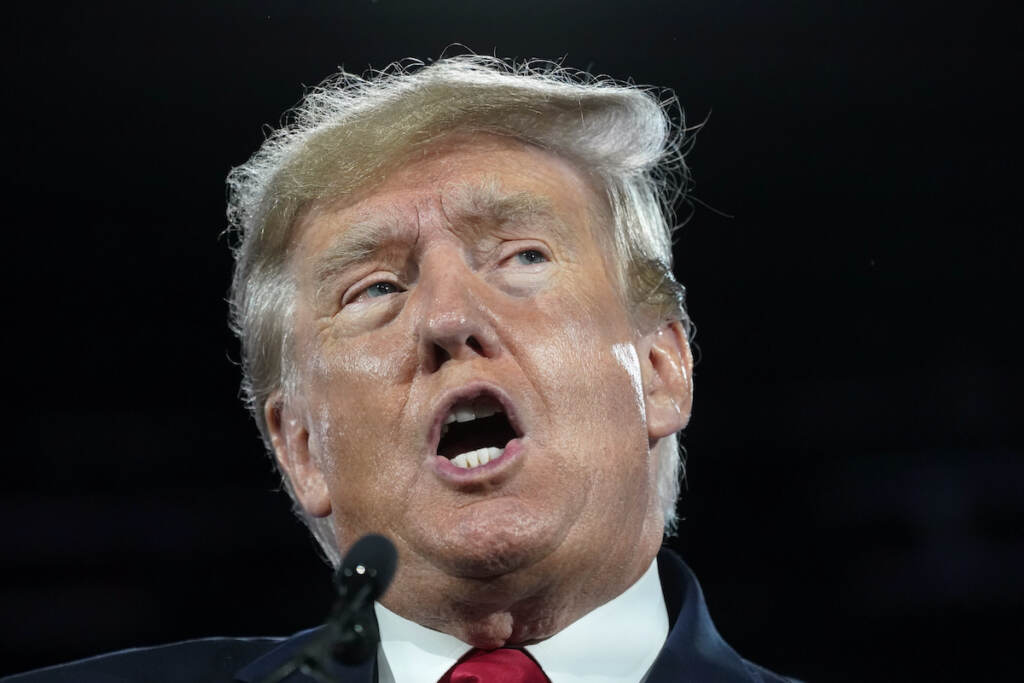 Donald Trump File photo: Former President Donald Trump speaks at the Road to Majority conference June 17, 2022, in Nashville, Tenn. (AP Photo/Mark Humphrey, File)