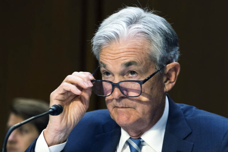 File photo: Federal Reserve Chairman Jerome Powell speaks to the Senate Banking, Housing and Urban Affairs Committee, as he presents the Monetary Policy Report to the committee on Capitol Hill, on June 22, 2022, in Washington. (AP Photo/Manuel Balce Ceneta, File)