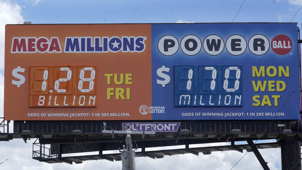 Lottery Jackpot A sign displays the Mega Millions lottery jackpot in Detroit, Friday, July 29, 2022. (AP Photo/Paul Sancya)