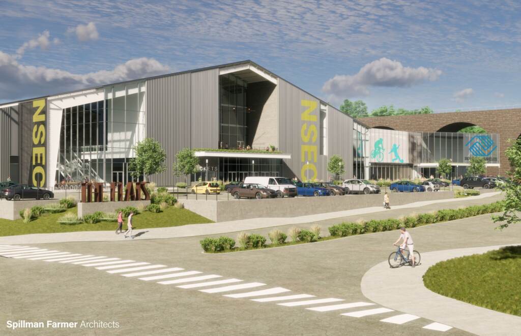 Artist rendering of the National Sports and Events Center Artist rendering of the National Sports and Events Center. (Courtesy of IDG Development LLC)