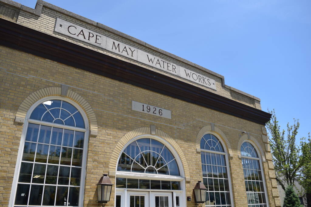 DSC_0279_small The front of brick building that says Cape May Water Works and 1926.