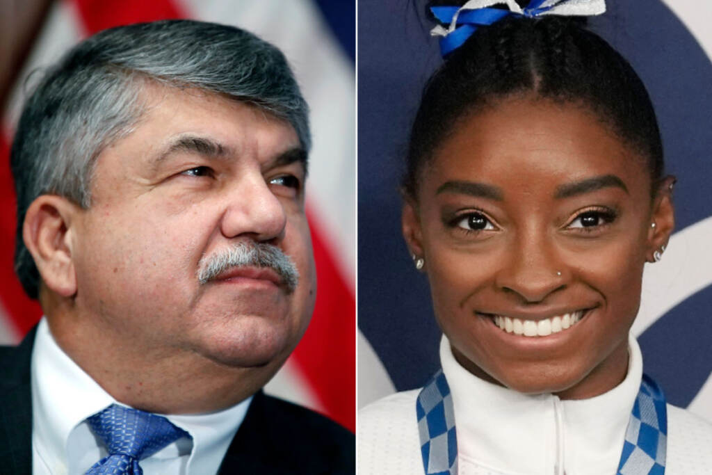 Trumka Biles 2 box AFL-CIO president Richard Trumka and United States Olympic gymnast Simone Biles. (Alex Brandon and Natacha Pisarenko/ AP Photo)