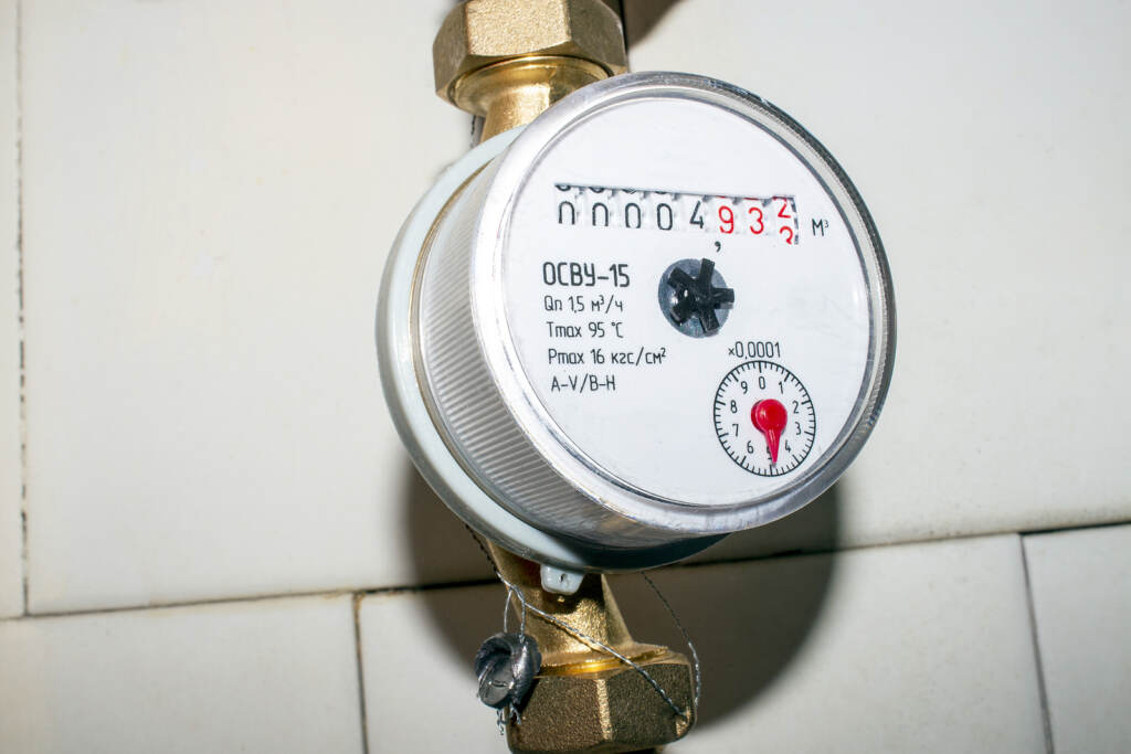 The Water Meter Is Universal.a Meter For Measuring The Volume Of A close-up of a water meter.