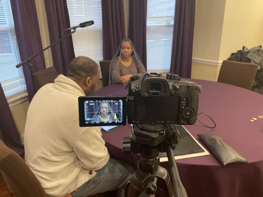 Oronde McClain interviews Uhura Russ, also known as “Free,” who is a survivor of gun violence.