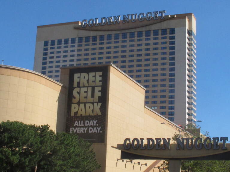 This Oct. 1, 2020 photo shows the exterior of the Golden Nugget casino in Atlantic City N.J. The Golden Nugget was expected to negotiate on Thursday, July 28, 2022 with the main casino workers union on a new contract. (AP Photo/Wayne Parry)