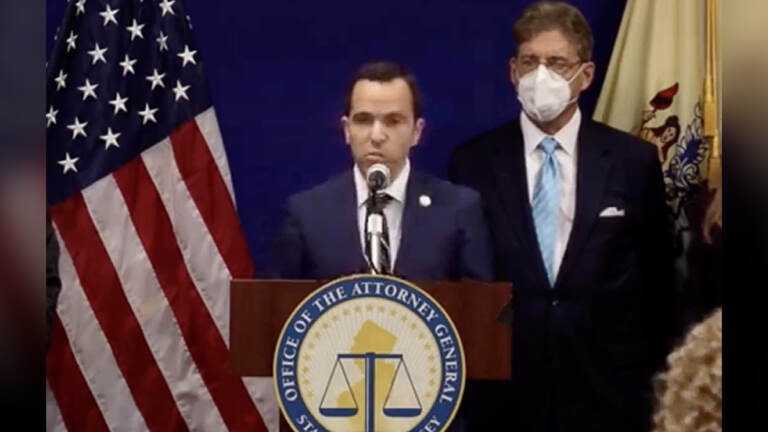 New Jersey AG Matthew J. Platkin speaking at a press conference on July 20, 2022 about abortion access. (NJAG)