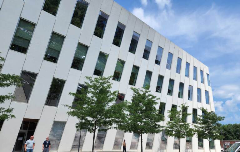 Rite Aid's new building at the Navy Yard. (Tom MacDonald / WHYY)
