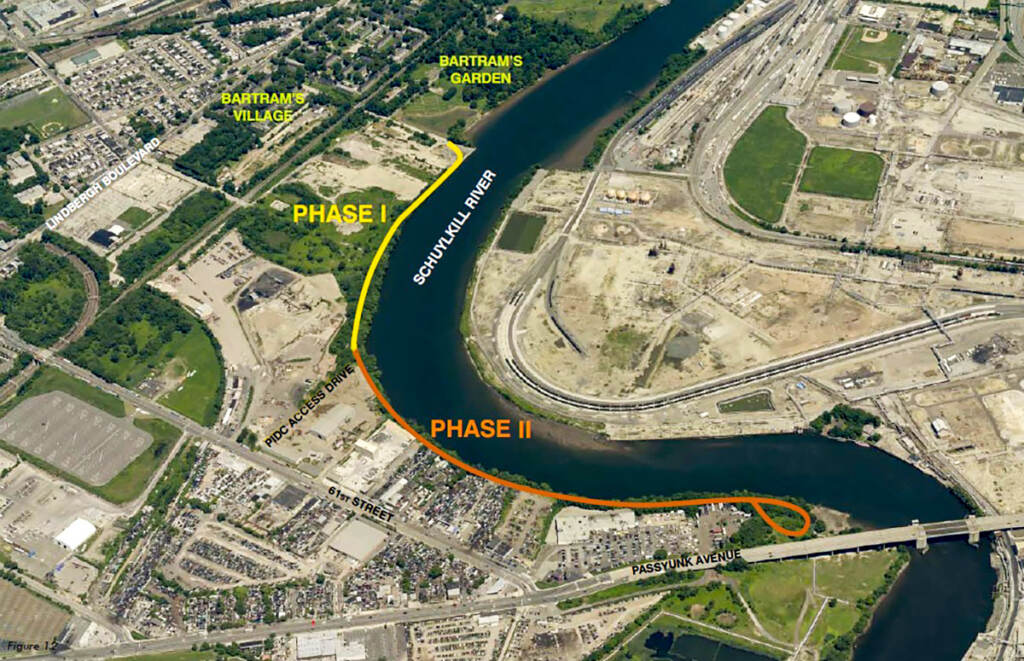 A map of the Schuylkill Banks river extension