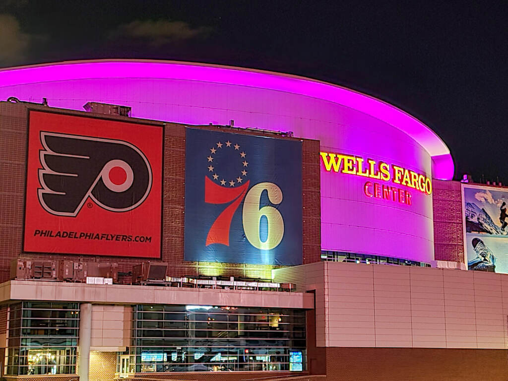 The exterior of the Wells Fargo Center
