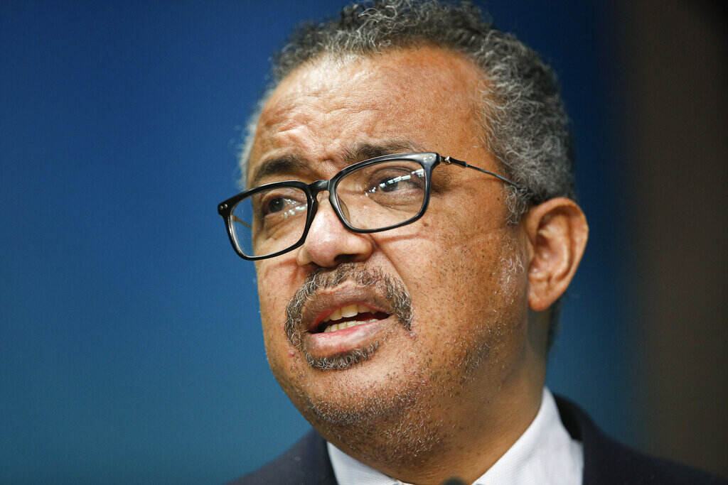 WHO Monkeypox Close-up of the head of the World Health Organization, Tedros Adhanom Ghebreyesus