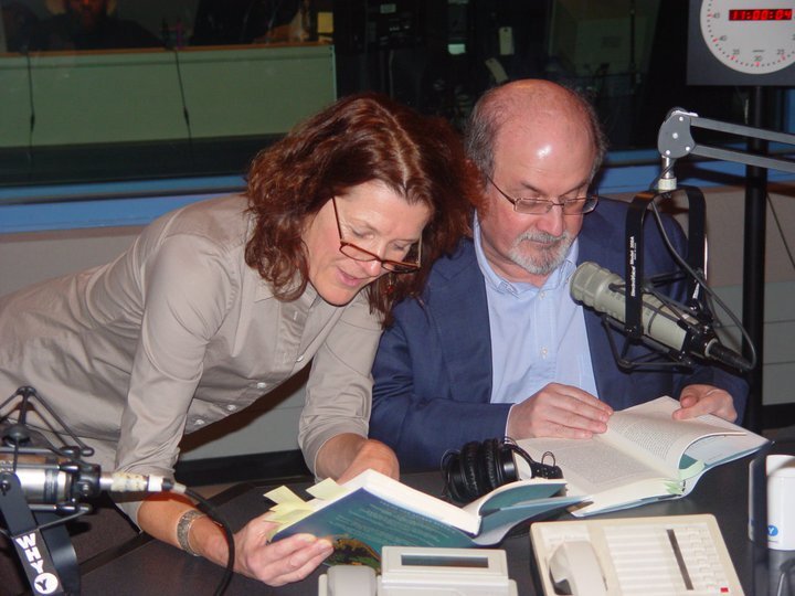 Marty with Salman Rushdie  in 2010 when he came to talk about his book, 