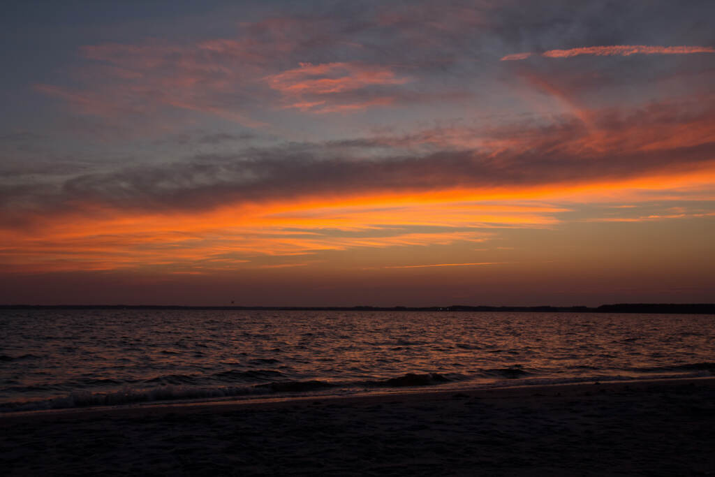 Sunset along the Rehoboth Bay in Southern Delaware. (Kimberly Paynter/WHYY) A sunset along Rehoboth Bay in Southern Delaware.