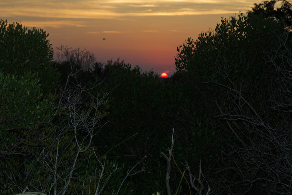 The sun sets over Rehoboth Bay in Southern Delaware