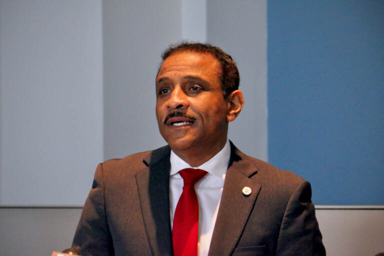A close-up photo of Tony B. Watlington Sr. speaking.
