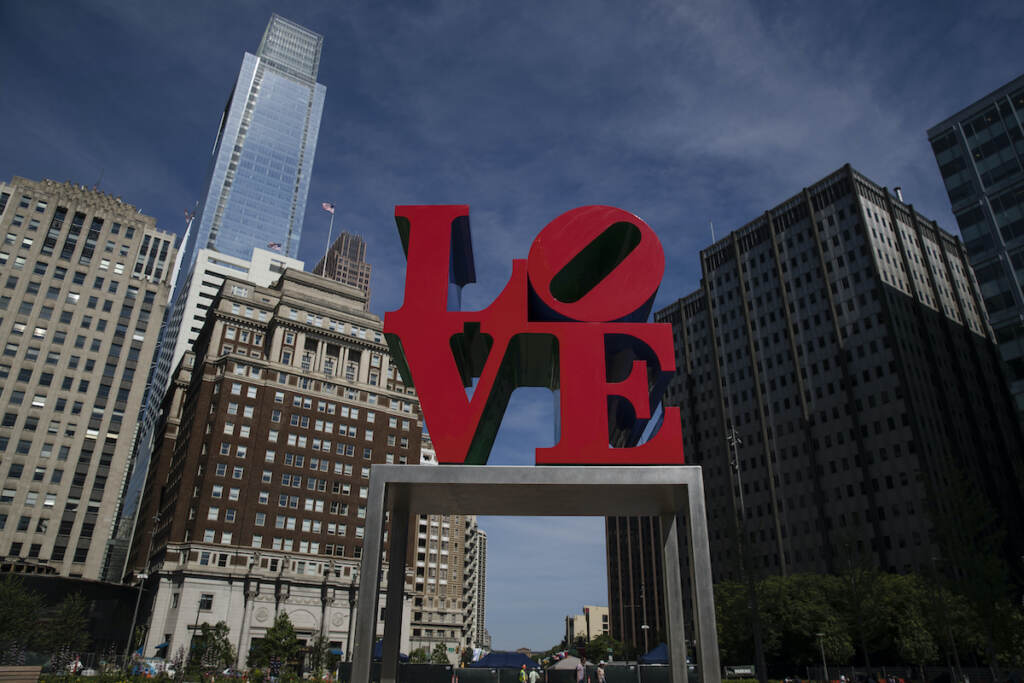 Pennsylvania Daily Life File photo: Shown is the Robert Indiana sculpture ''LOVE'' in Philadelphia's Love Park. (AP Photo/Matt Rourke)