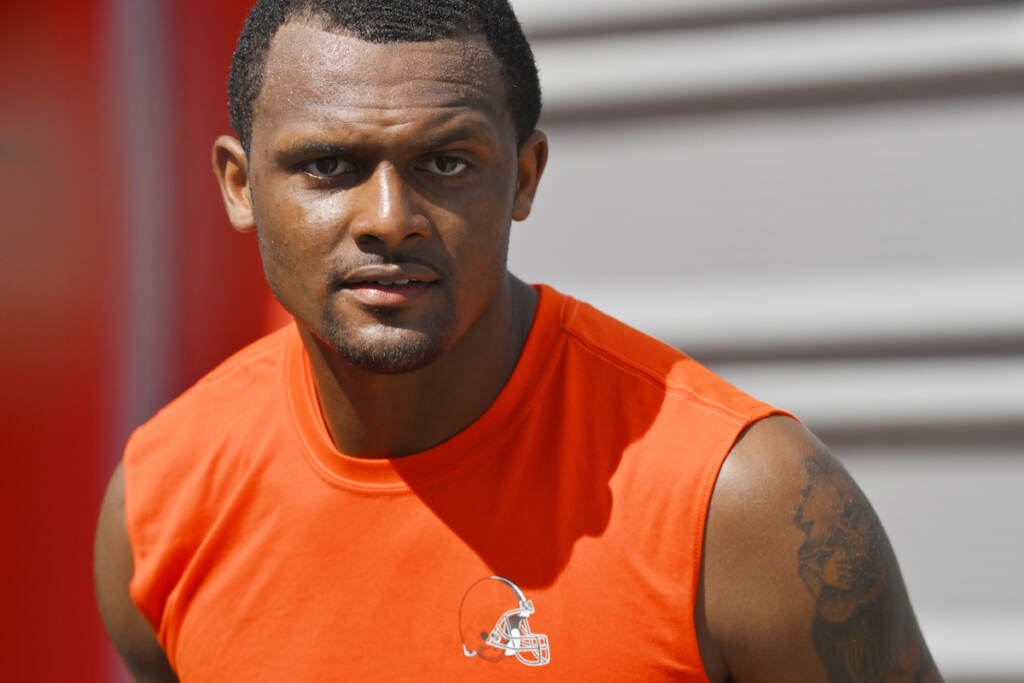 Deshaun Watson Cleveland Browns quarterback Deshaun Watson walks off the field after the NFL football team's training camp, Wednesday, Aug. 3, 2022, in Berea, Ohio. (AP Photo/David Richard)