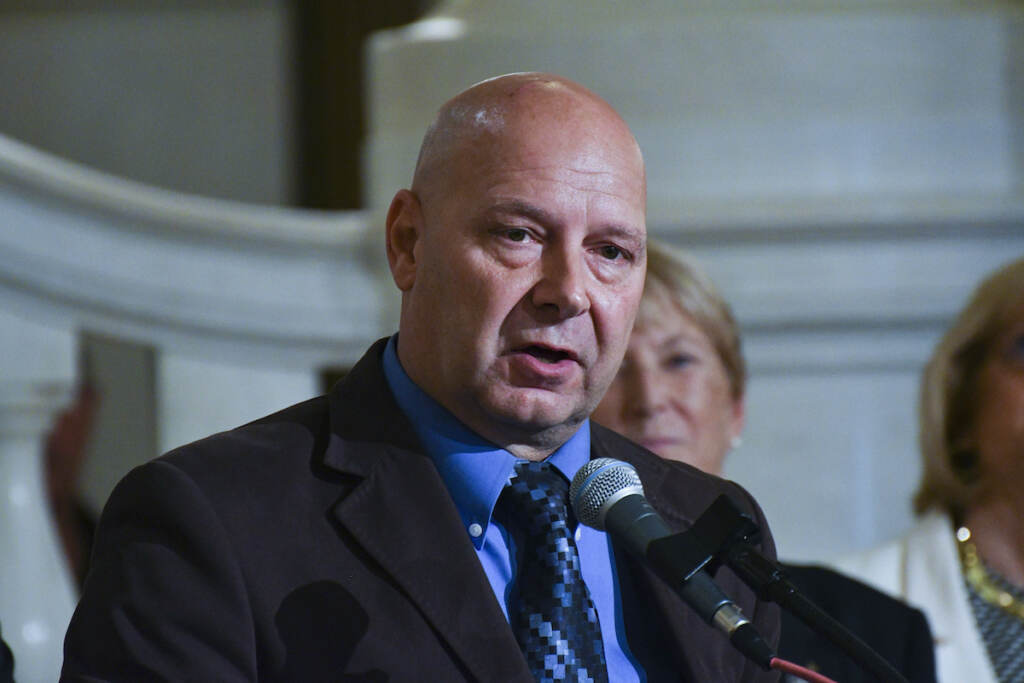 Capitol Riot Investigation File photo: Doug Mastriano, speaks at an event on July 1, 2022, at the state Capitol in Harrisburg, Pa. (AP Photo/Marc Levy, File)