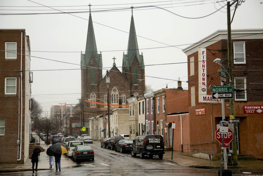 Closed Church-Demolition File photo: This Feb. 23, 2016 file photo shows the St. Laurentius Roman Catholic church in Philadelphia. Demolition of a shuttered 19th-century church in Philadelphia has begun following a yearslong battle by some neighbors to save the crumbling structure. Crews last week surrounded the 140-year-old St. Laurentius Church in Fishtown with scaffolding, fencing and barricades. Neighbors gathered Wednesday, Aug. 17, 2022 to get their final look at the structure. (AP Photo/Matt Rourke, File)