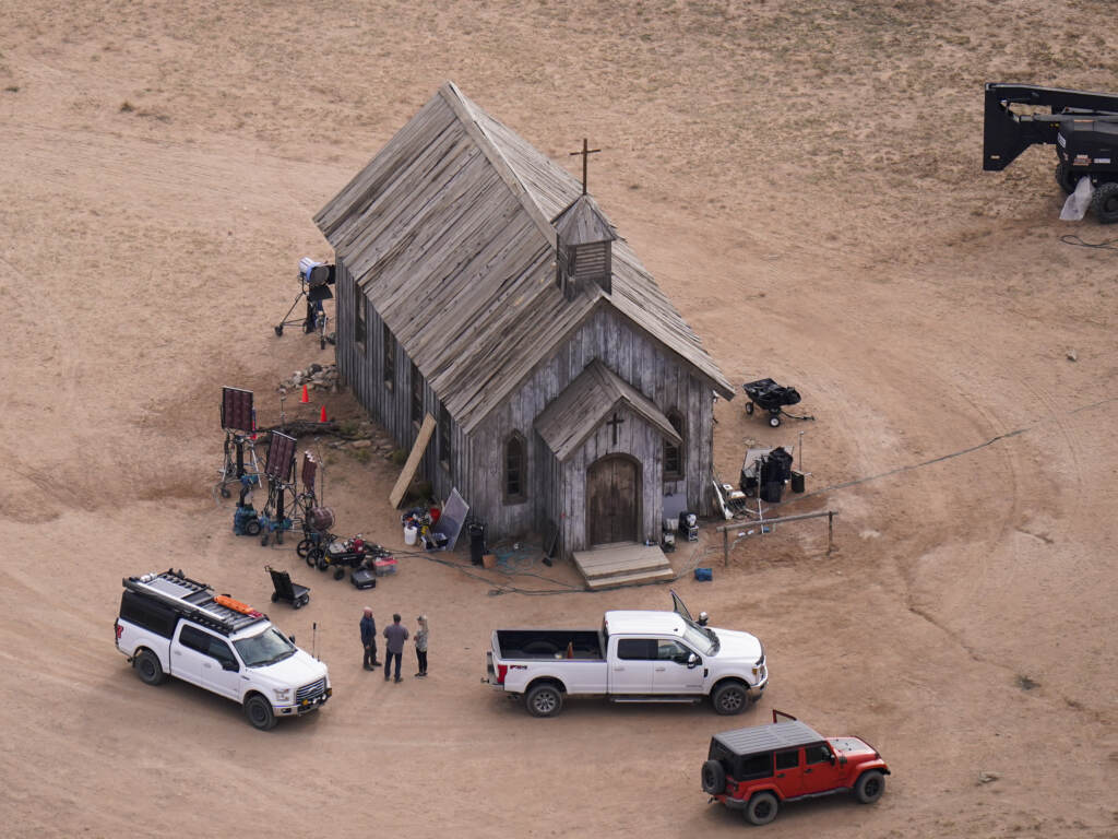 This aerial photo shows the Bonanza Creek Ranch in Santa Fe, N.M., on Oct. 23, 2021. File photo: This aerial photo shows the Bonanza Creek Ranch in Santa Fe, N.M., on Oct. 23, 2021. (Jae C. Hong/AP)