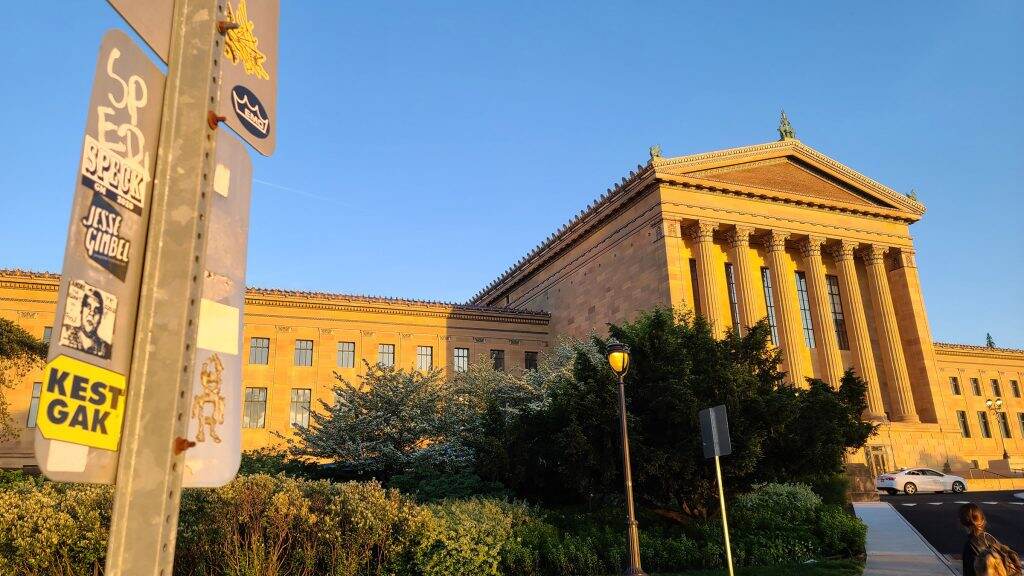 artmuseum-stickers-1024×576 A view of the Art Museum at sunset.