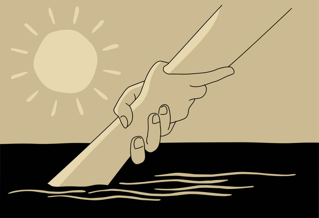 Help And Hope Concept With Hand Of Drowming, Benevolence Charity Help and hope concept with hand of drowming, benevolence charity illustration, helping hand