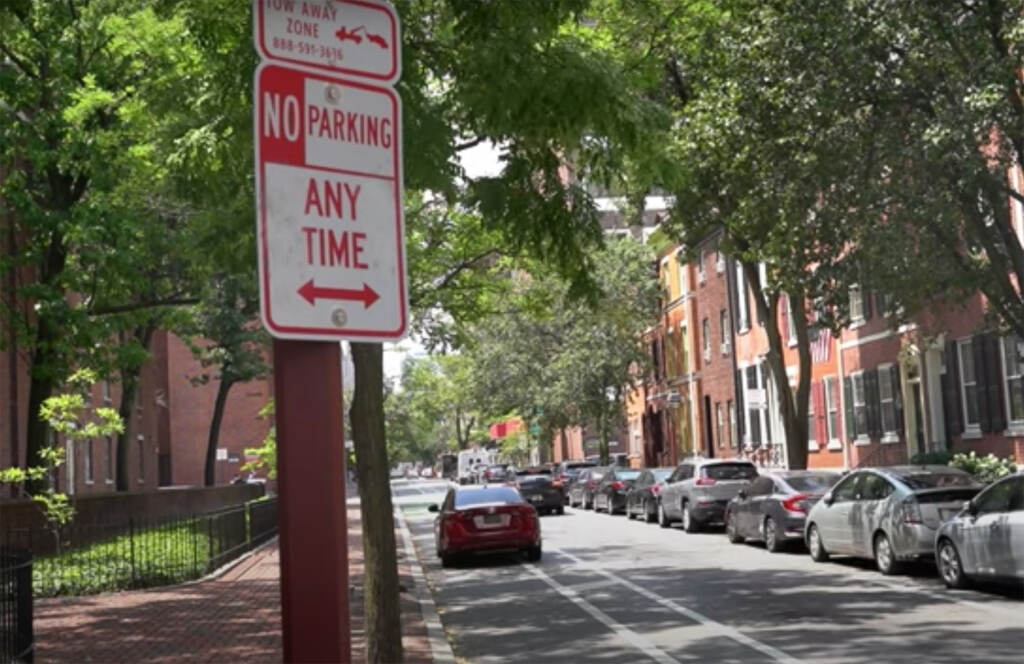 bike-lane-parking-video-2022-08-12 Car parked in a bike lane in Philly. (WHYY)