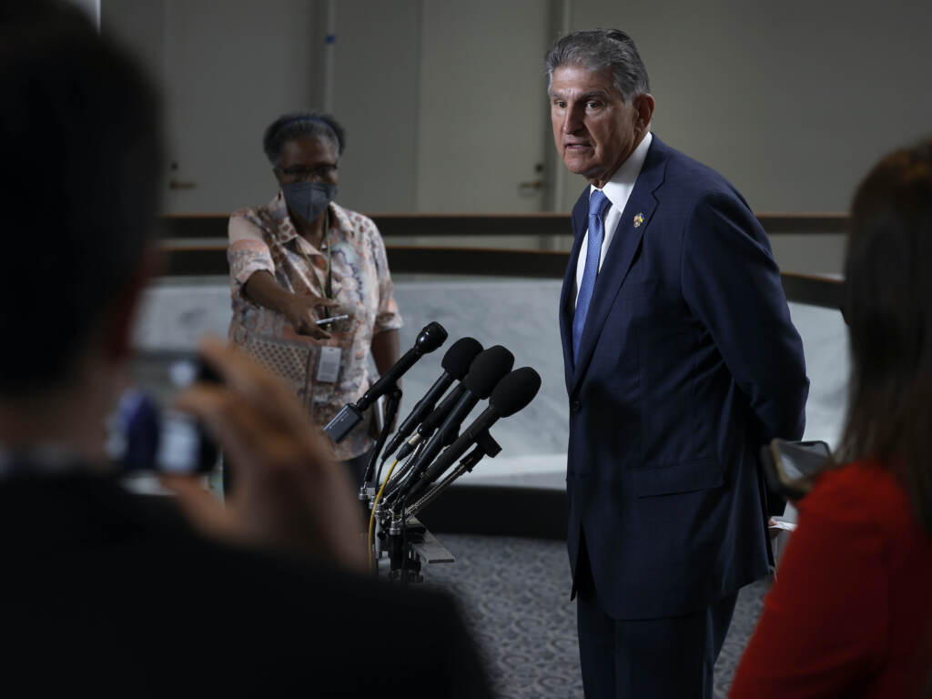 Sen. Joe Manchin speaks to reporters