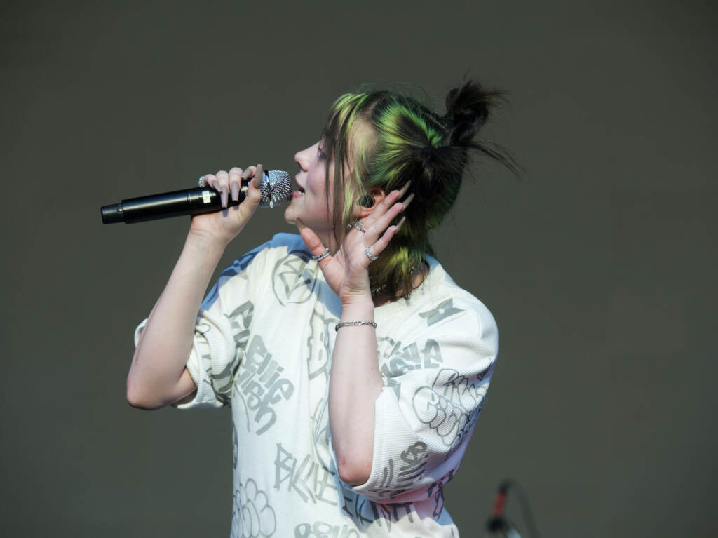 Billie Eilish performs on stage during Day 2 of Music Midtow