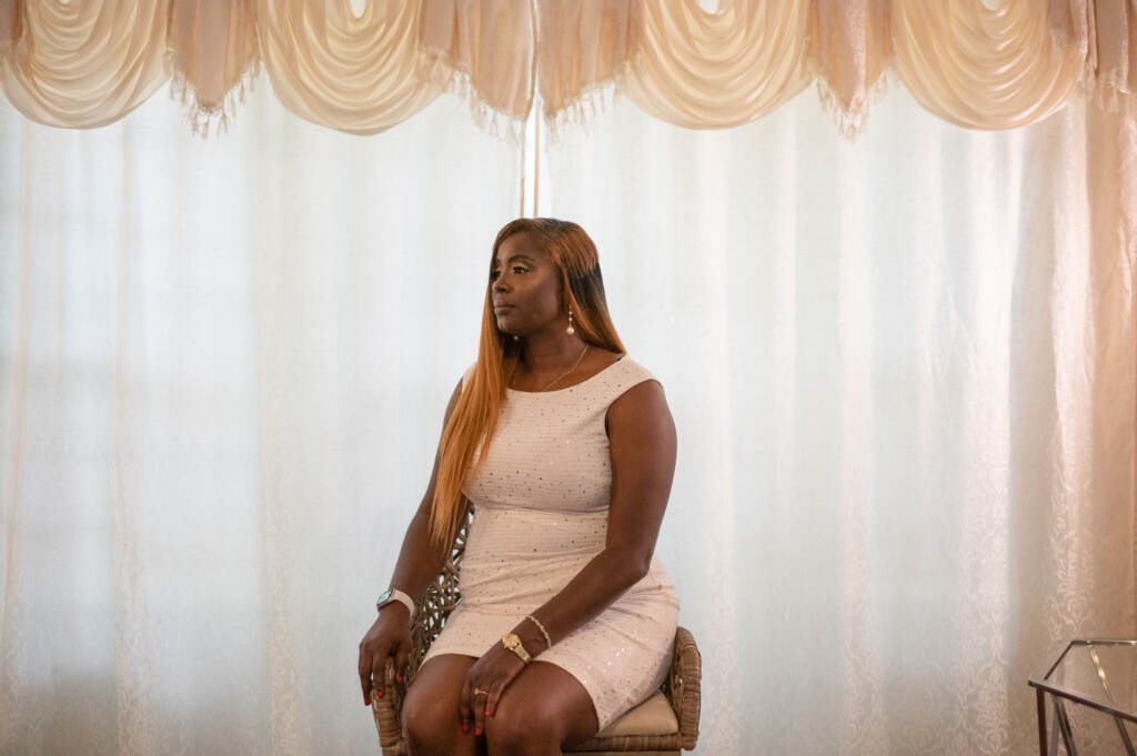 Tomeka Kimbrough-Hilson was diagnosed with uterine fibroids in 2006 and underwent surgery to remove a non-cancerous mass. When she started experiencing symptoms again in 2020, she was unable to get an appointment with a gynecologist. Her experience was not uncommon, according to a new poll by NPR, the Robert Wood Johnson Foundation and the Harvard T.H. Chan School of Public Health. (Nicole Buchanan for NPR)