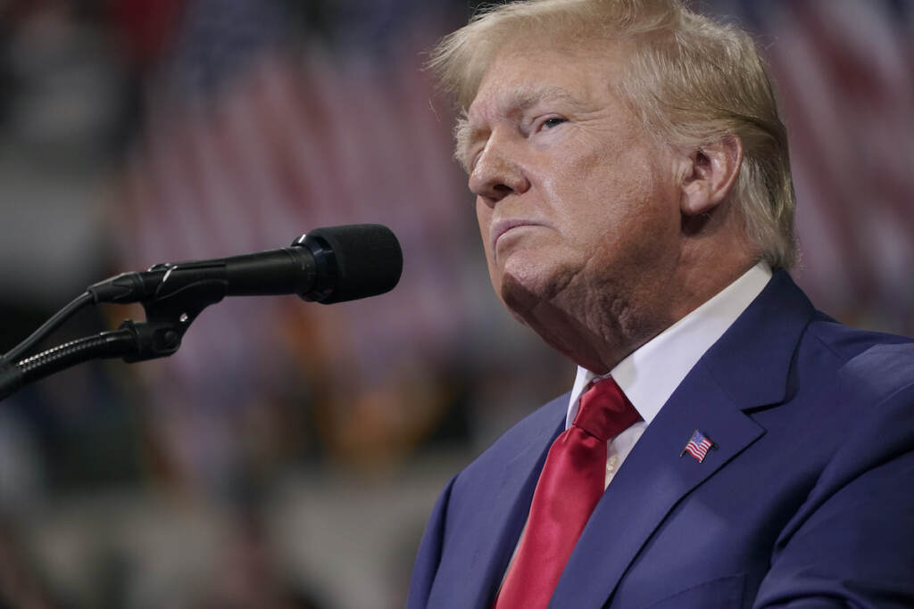 Donald Trump Former President Donald Trump speaks at a rally in Wilkes-Barre, Pa., Saturday, Sept. 3, 2022. (AP Photo/Mary Altaffer)
