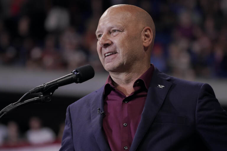 Doug Mastriano speaks at a rally