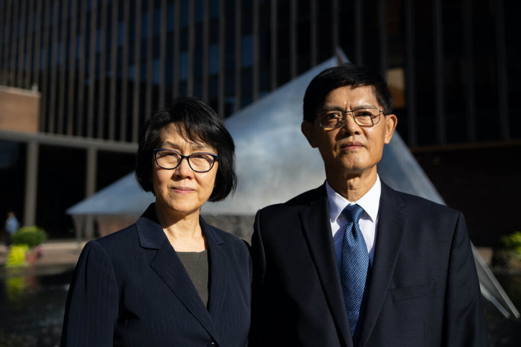 U.S. vs Professor Xi. Hannah Beier for the ACLU Prof. Xiaoxing Xi and his wife before entering the courthouse on September 14, 2022. (Hannah Beier for the ACLU)