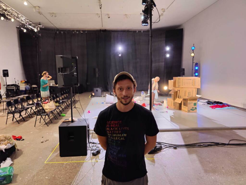 IMG20220831150503 Ben Grinberg, co-founder of the Cannonball Festival, at one of it's stages in the Icebox, at the Crane Arts Building in Kensington. (Courtesy of Cannonball Festival)
