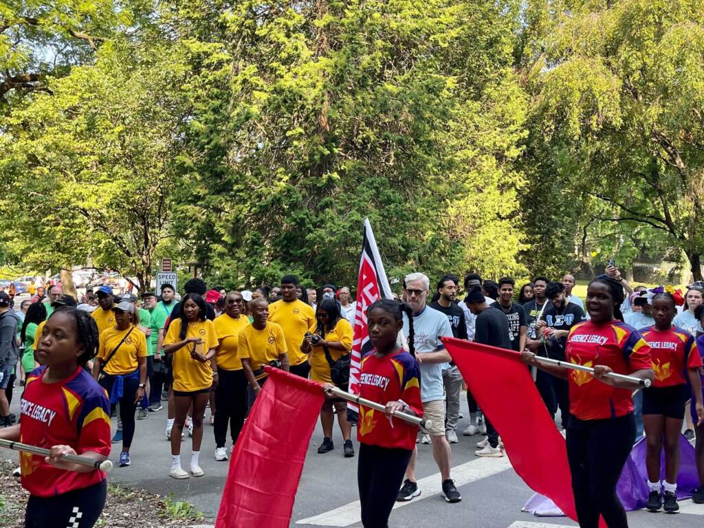 2022 AIDS Walk in Wilmington, Delaware People participate in the 2022 AIDS Walk in Wilmington, Delaware on Sept. 17, 2022. (Johnny Perez-Gonzalez/WHYY)