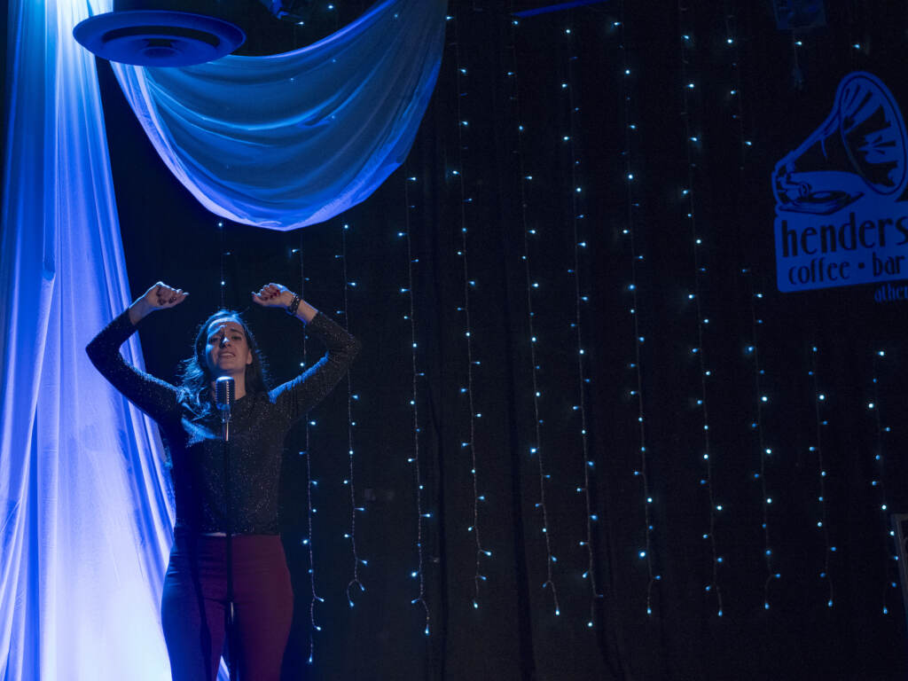 Brooke McCarthy in her one-woman cabaret/comedy show, 'How to be an Ethical Slut.' (Clay Chastain)