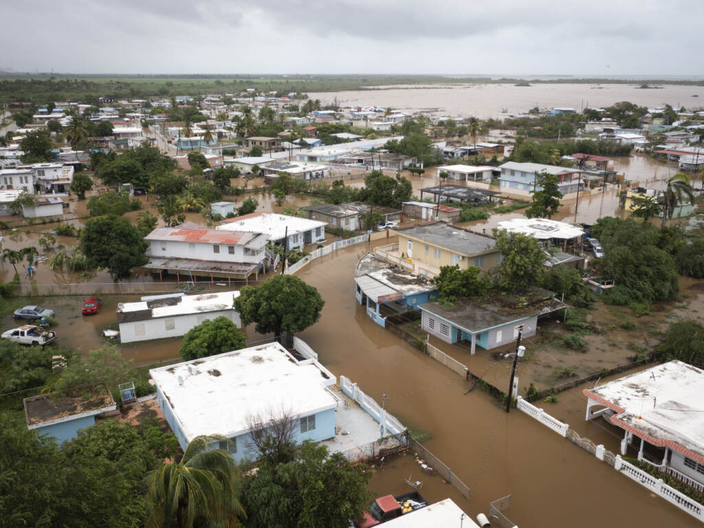 Playa Salinas is flooded after the passing of Hurricane Fiona in Salinas, Puerto Rico, on Monday. Playa Salinas is flooded after the passing of Hurricane Fiona in Salinas, Puerto Rico, on Monday. (Alejandro Granadillo/AP)