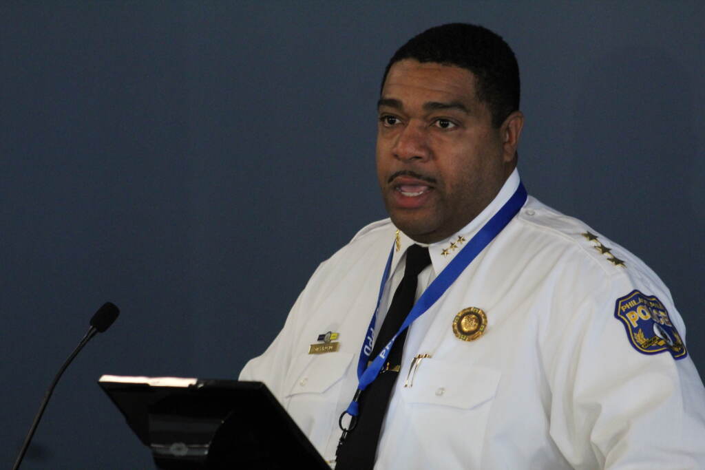 commanding-officer-captain-jason-ryan-police-c-sharber-2022-09-26 First Deputy Commissioner John Stanford called for the public to provide tips during Monday's press conference. (Cory Sharber / WHYY)