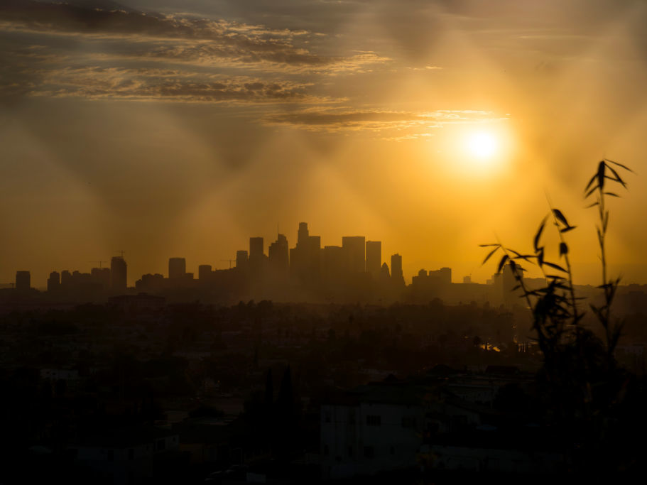 A heat wave is smothering much of the Western region including Los Angeles. Worrisome weather trends like this can contribute to climate stress. A heat wave is smothering much of the Western region including Los Angeles. Worrisome weather trends like this can contribute to climate stress. (Eric Thayer/Bloomberg via Getty Images)