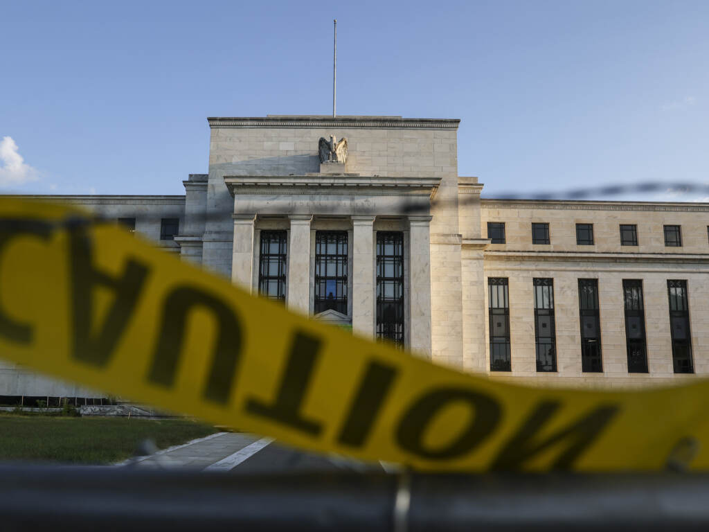 Renovations continue on the Marriner S. Eccles Federal Reserve Board Building on September 19, 2022 in Washington, DC. The Federal Open Market Committee (FOMC) concluded its two-day meeting on interest rates this afternoon. (Kevin Dietsch/Getty Images)